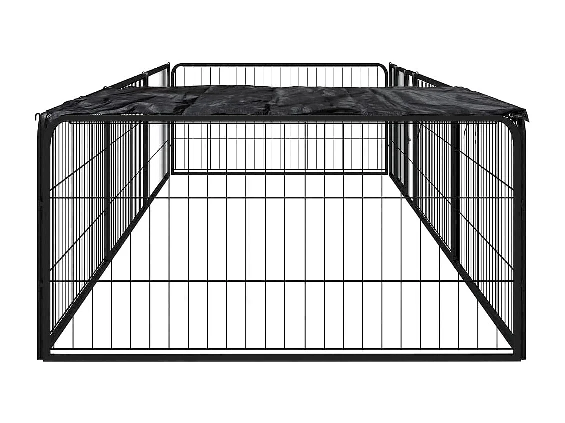 Parc pour chien 8 panneaux Noir 100x50cm Acier enduit de poudre