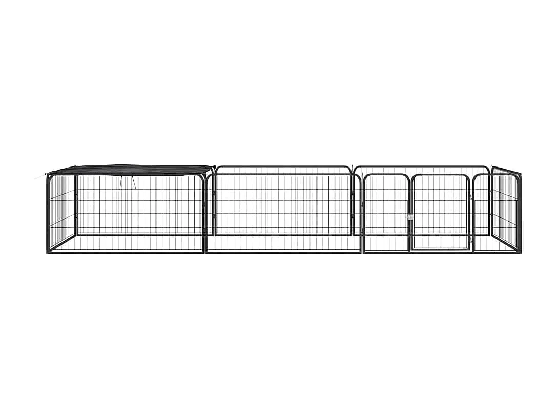 Parc pour chien 8 panneaux Noir 100x50cm Acier enduit de poudre