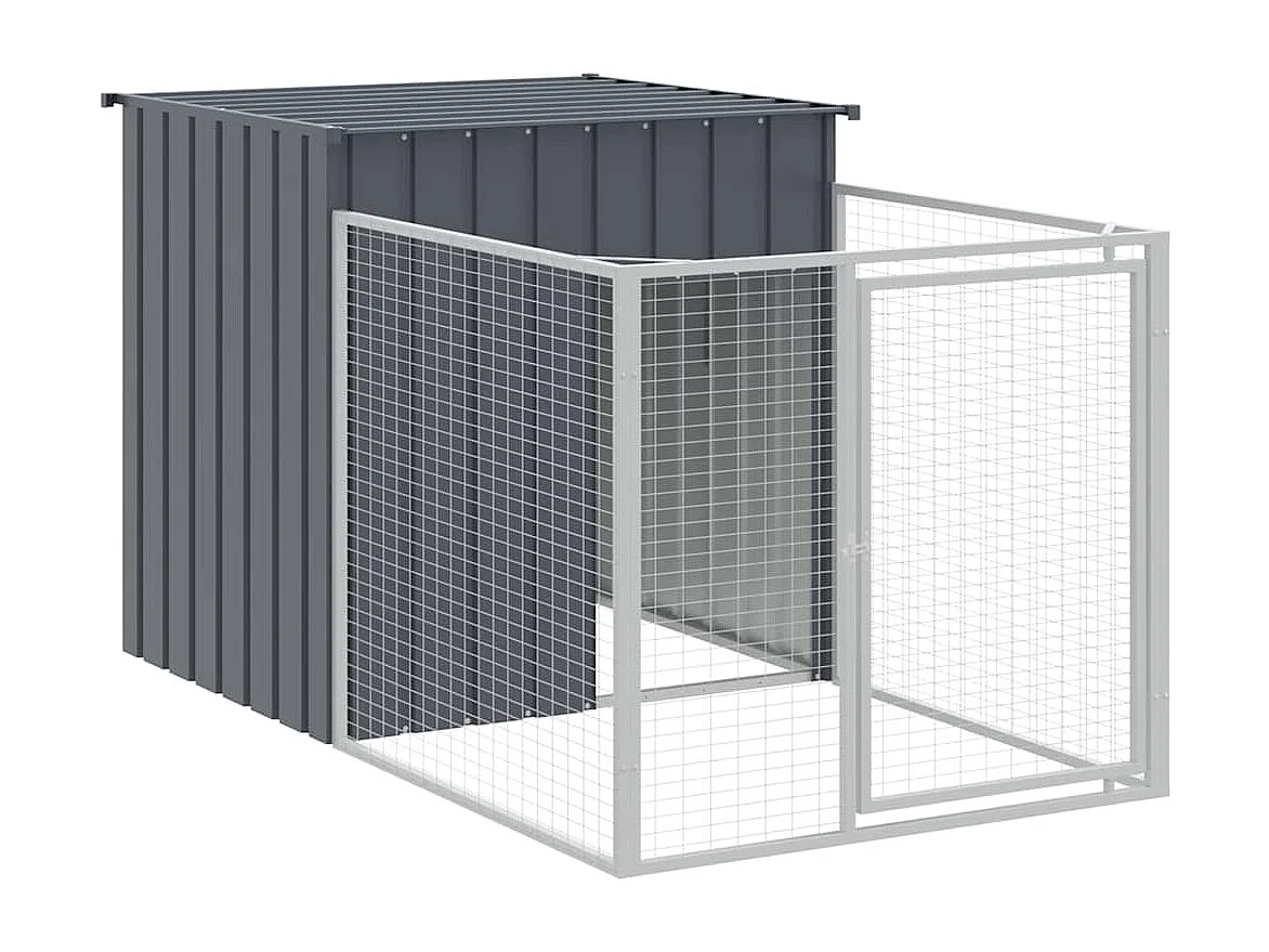 Niche pour chien avec cour anthracite 110x201x110 cm