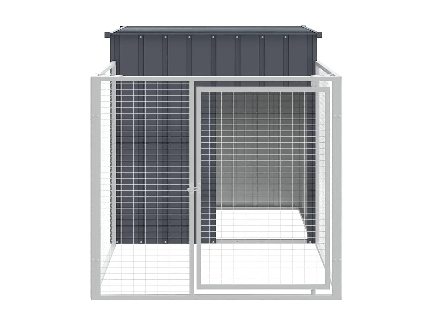 Niche pour chien avec cour anthracite 110x201x110 cm