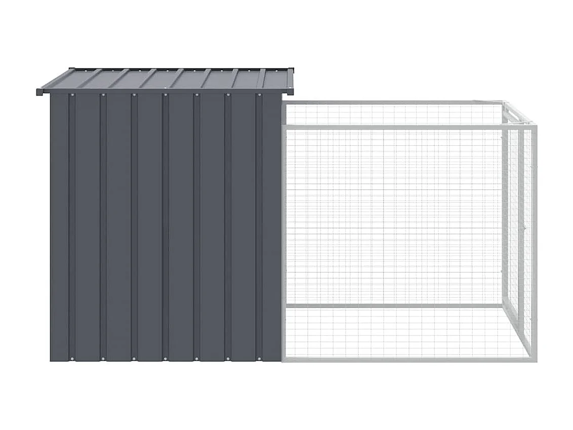 Niche pour chien avec cour anthracite 110x201x110 cm