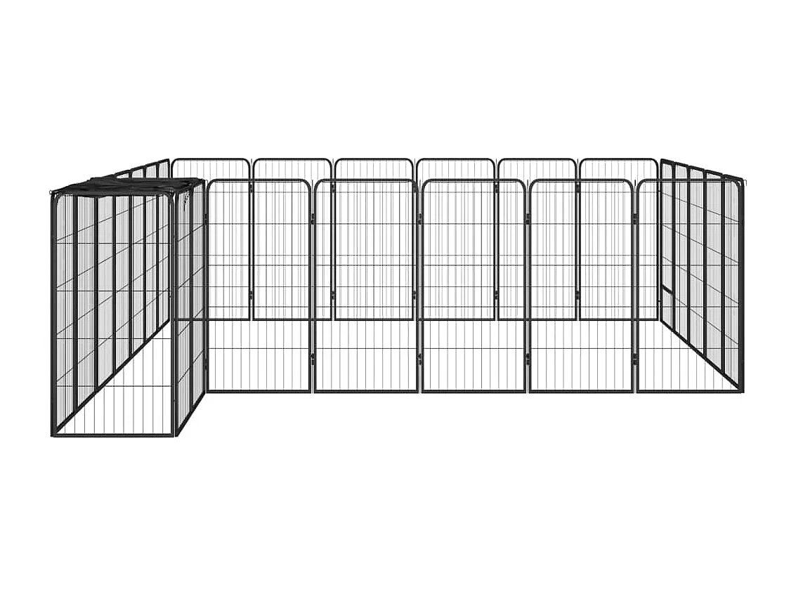 Parc pour chien 26 panneaux Noir 50x100cm Acier enduit de poudre