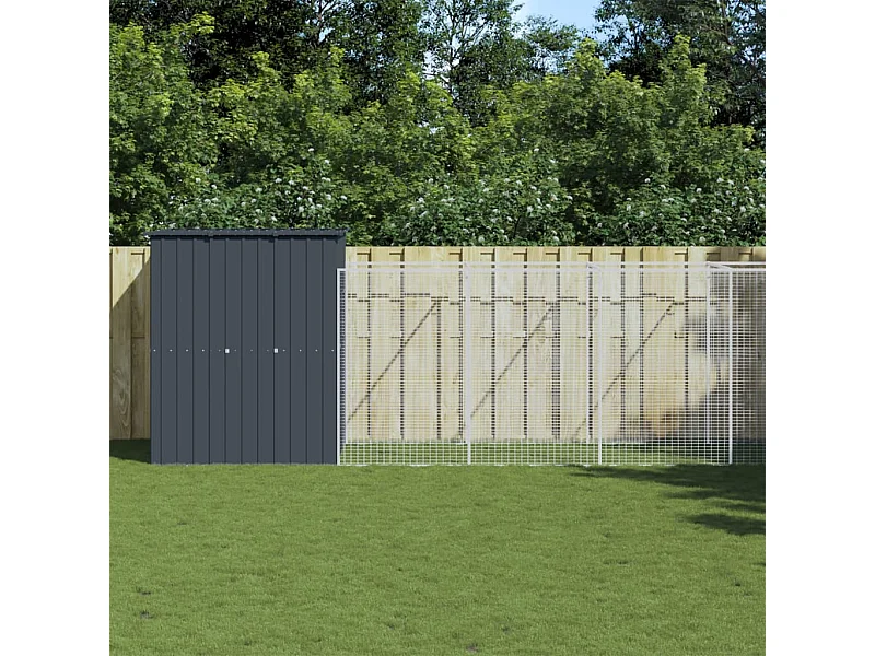 Niche pour chien avec cour anthracite 165x1067x181 cm