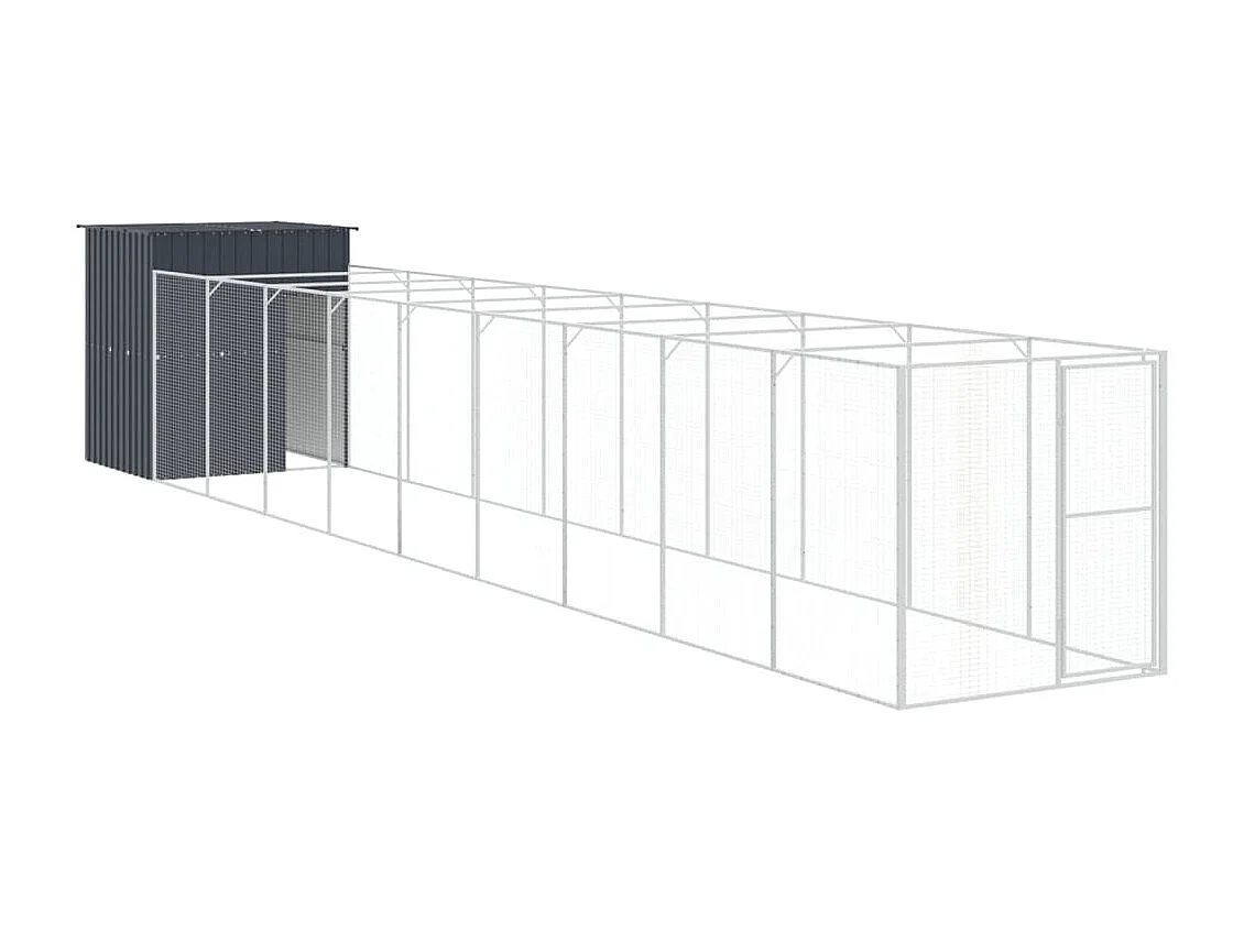 Niche pour chien avec cour anthracite 165x1067x181 cm