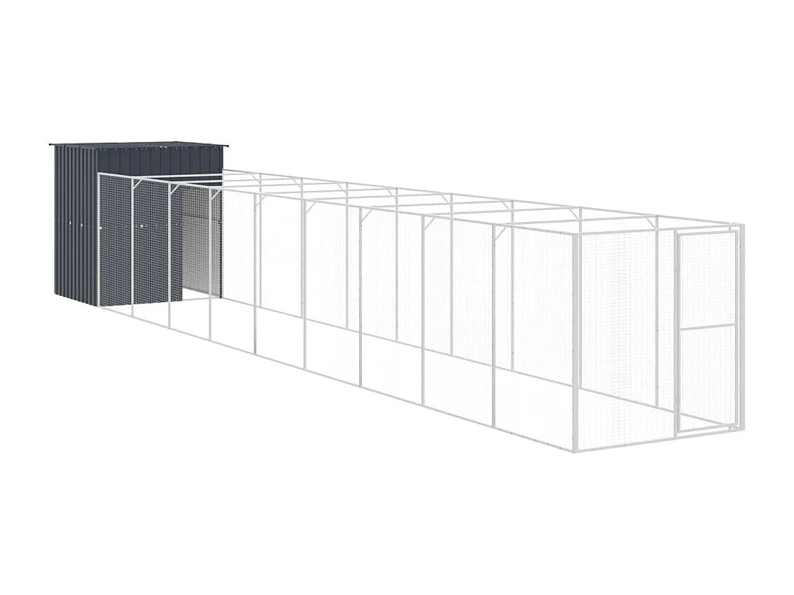 Niche pour chien avec cour anthracite 165x1067x181 cm