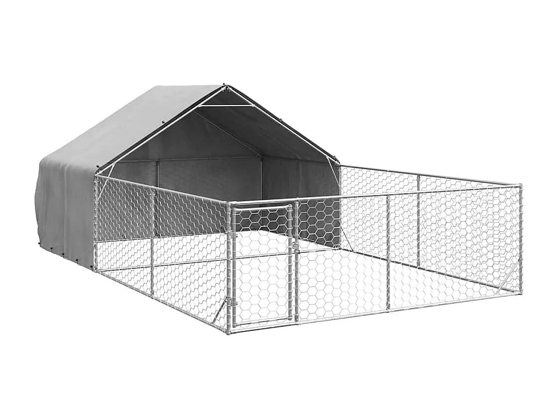 Niche d'extérieur pour chien enclos 6x3x1,9 m acier galvanisé