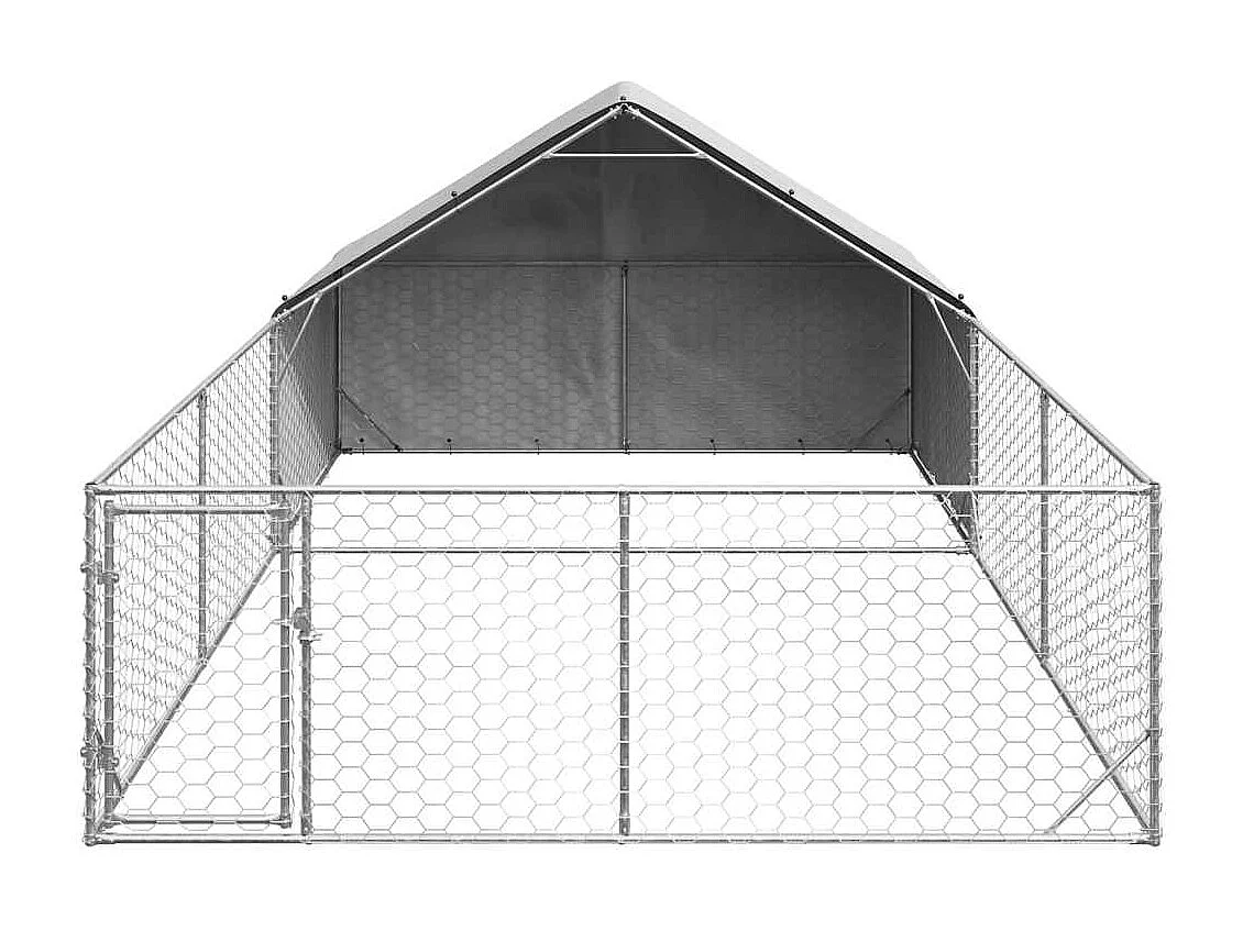 Niche d'extérieur pour chien enclos 6x3x1,9 m acier galvanisé