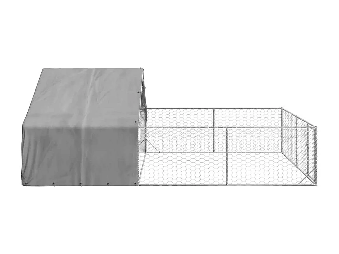 Niche d'extérieur pour chien enclos 6x3x1,9 m acier galvanisé