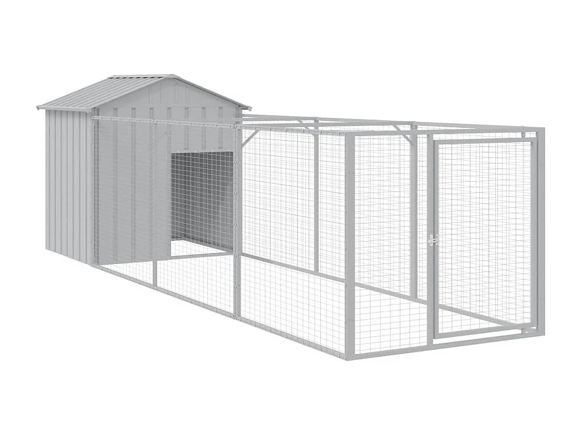 Niche pour chien avec toit gris clair acier galvanisé