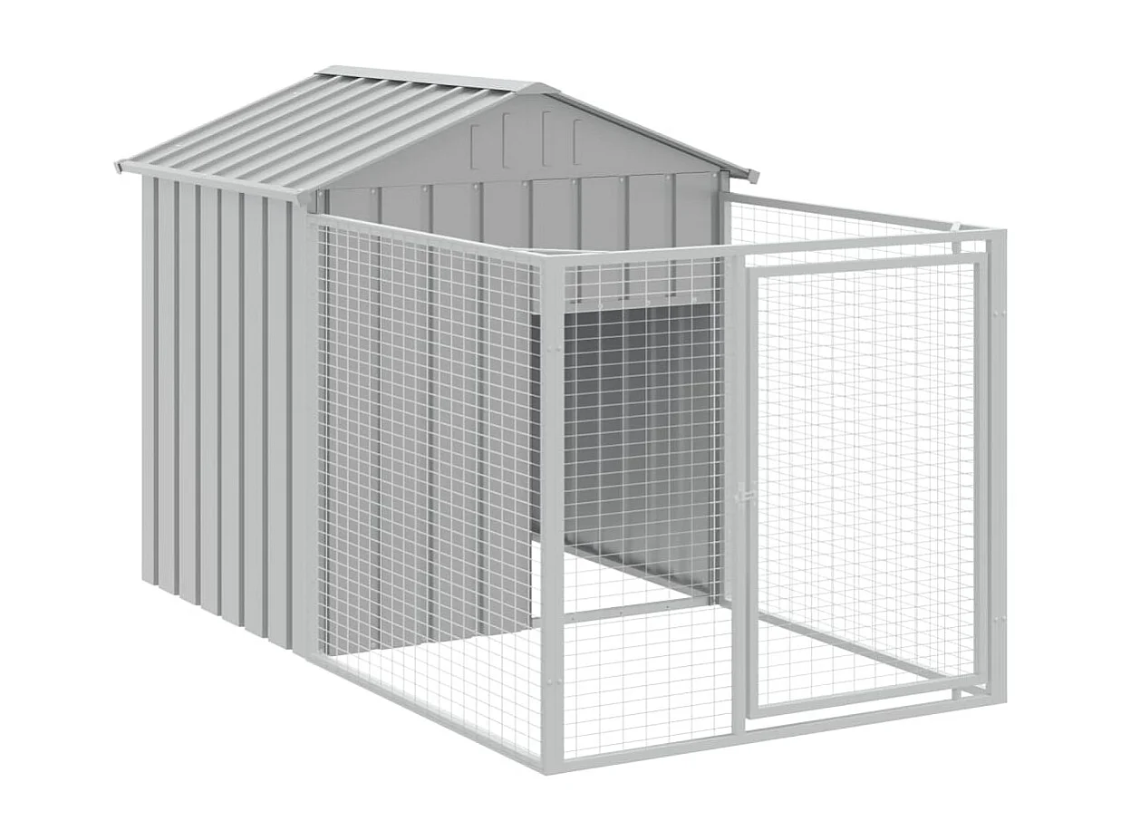 Niche pour chien avec toit gris clair acier galvanisé