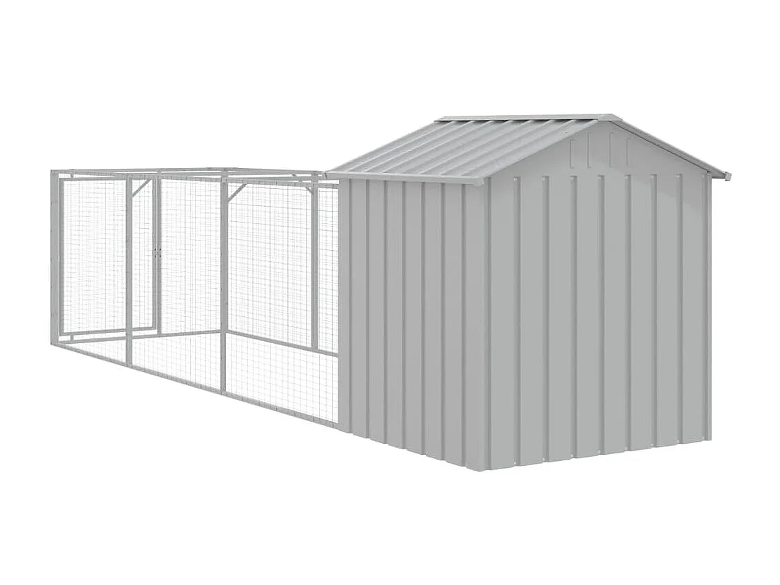 Niche pour chien avec toit gris clair acier galvanisé