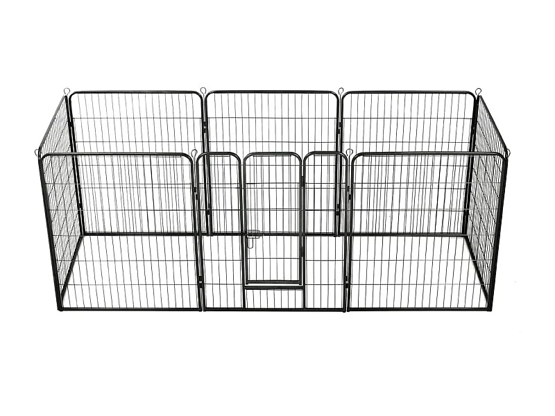 Parc pour chiens 8 panneaux Acier 80 x 100 cm Noir
