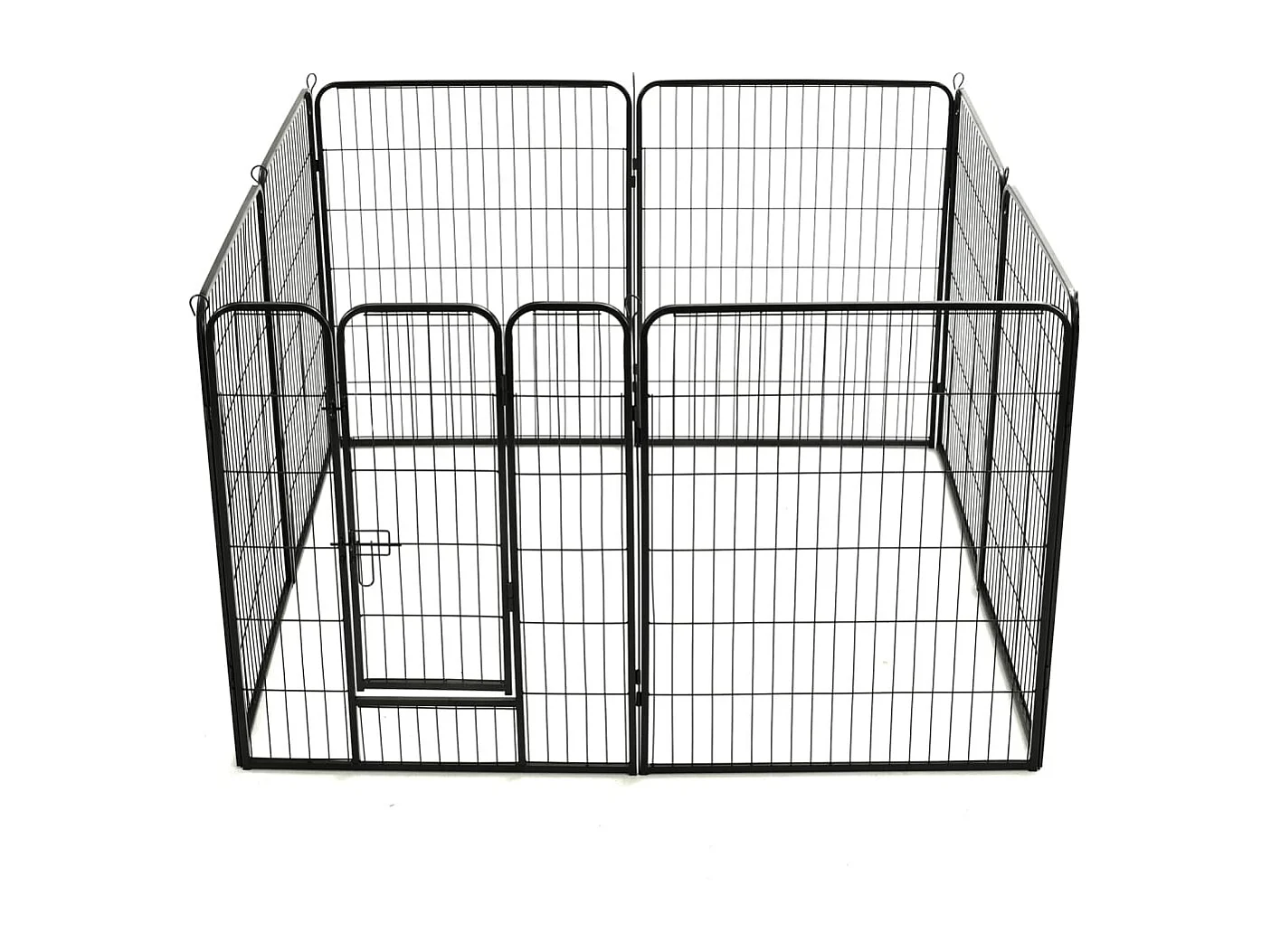 Parc pour chiens 8 panneaux Acier 80 x 100 cm Noir