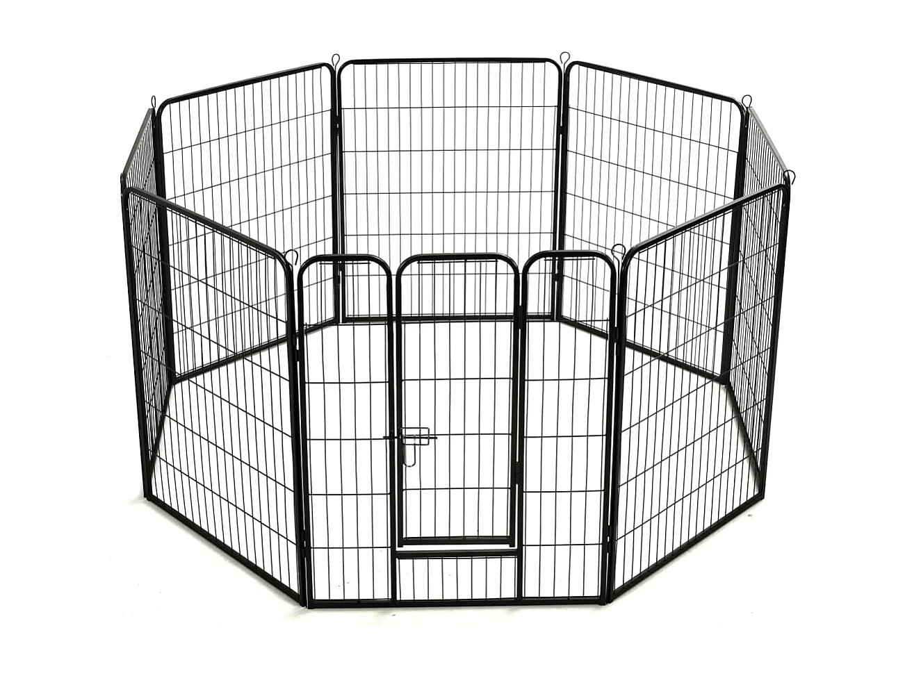 Parc pour chiens 8 panneaux Acier 80 x 100 cm Noir