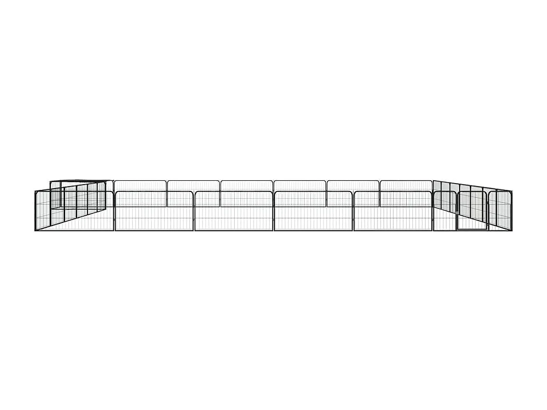 Jaula perros 28 paneles acero recubierto polvo negro 100x50 cm