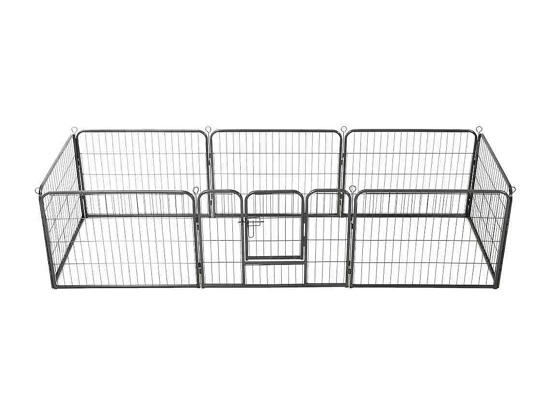 Parc pour chiens 8 panneaux Acier 60 x 80 cm Noir