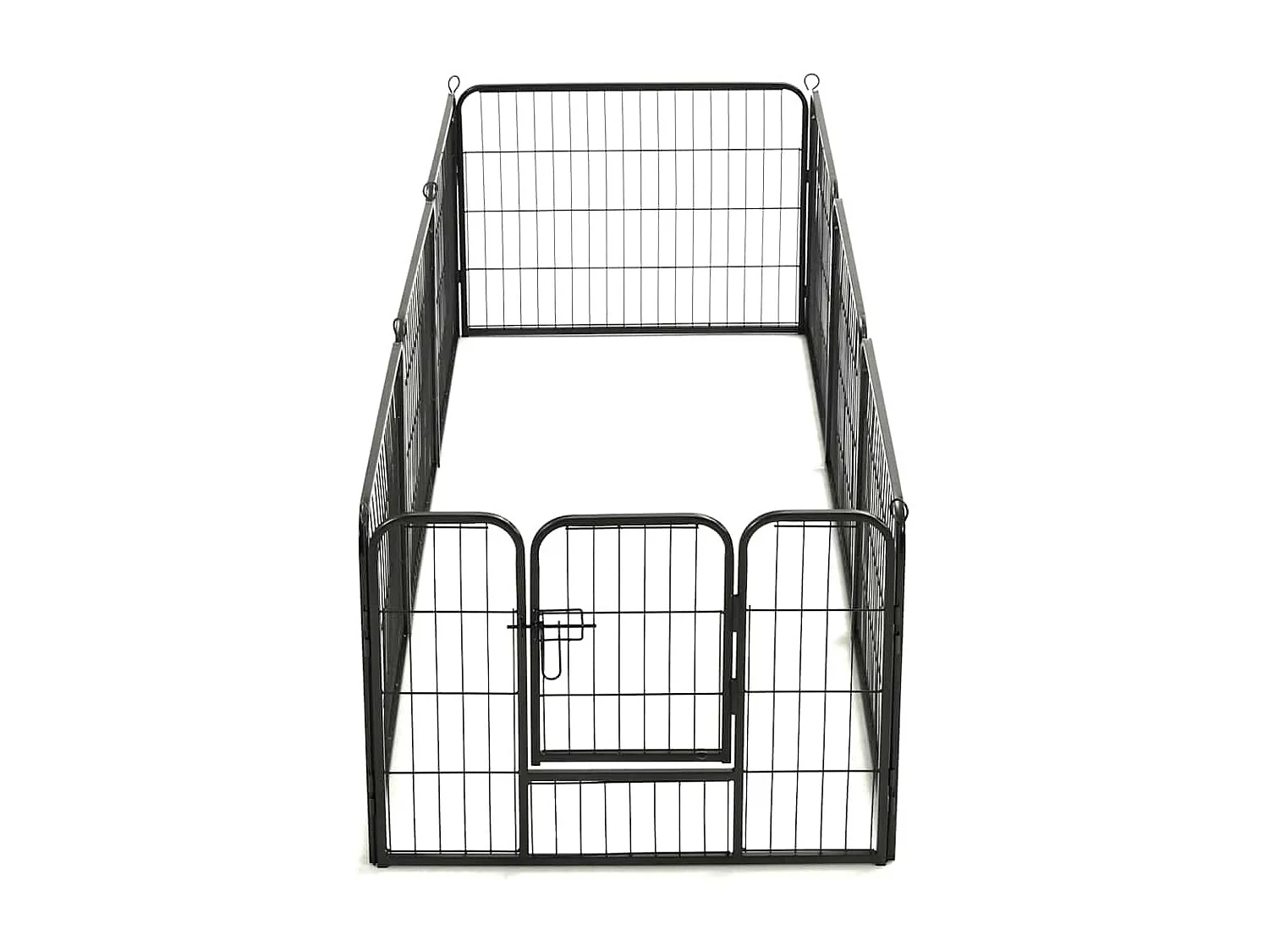 Parc pour chiens 8 panneaux Acier 60 x 80 cm Noir