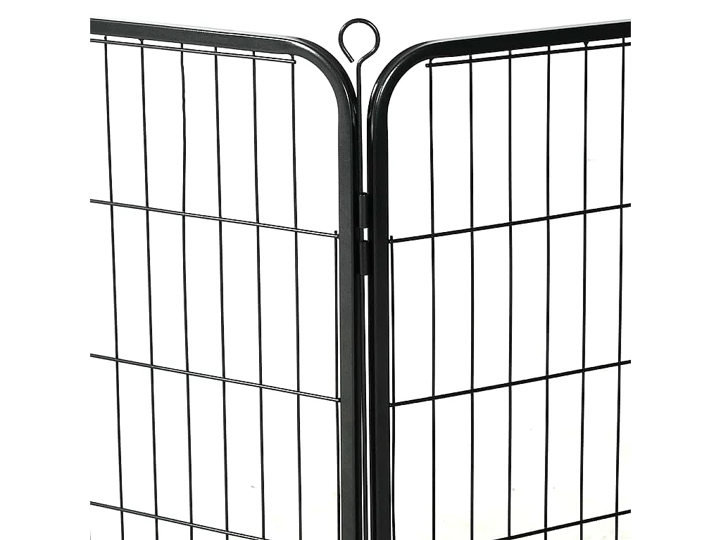 Parc pour chiens 8 panneaux Acier 60 x 80 cm Noir