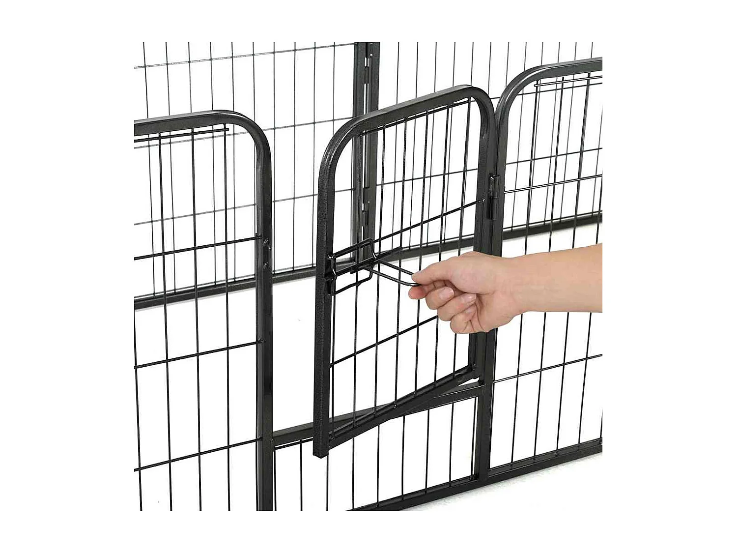 Parc pour chiens 8 panneaux Acier 60 x 80 cm Noir