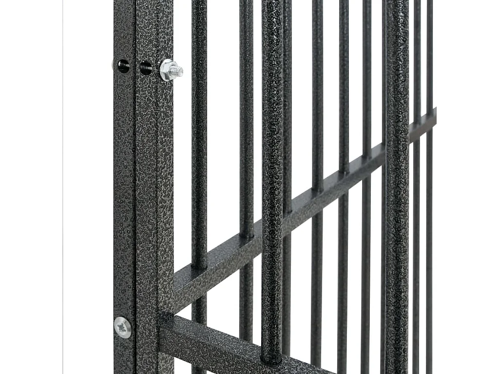 Corralito para perros con 20 paneles acero galvanizado negro