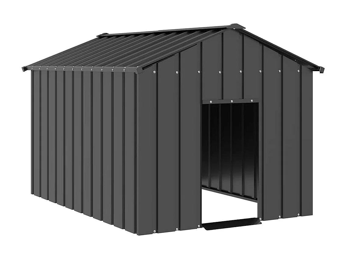 Niche pour chien avec toit noir 113x153x101 cm acier galvanisé