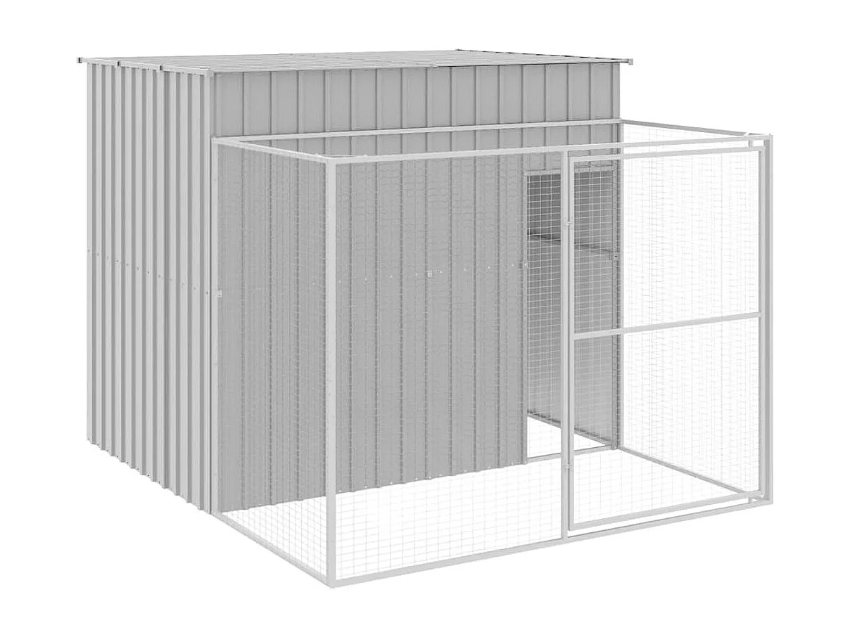 Niche pour chien avec cour gris clair 214x253x181 cm