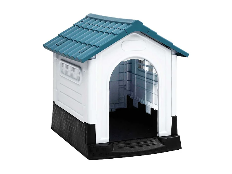 Caseta para perros polipropileno azul 57x68x66 cm