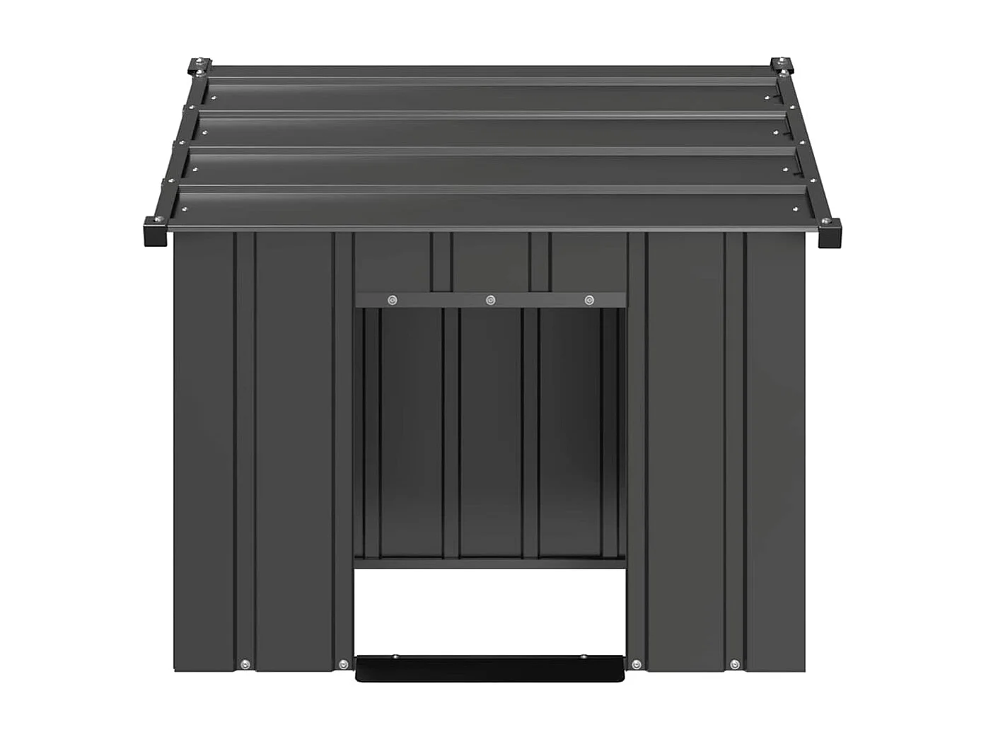 Niche pour chien avec toit noir 85x107x81 cm acier galvanisé