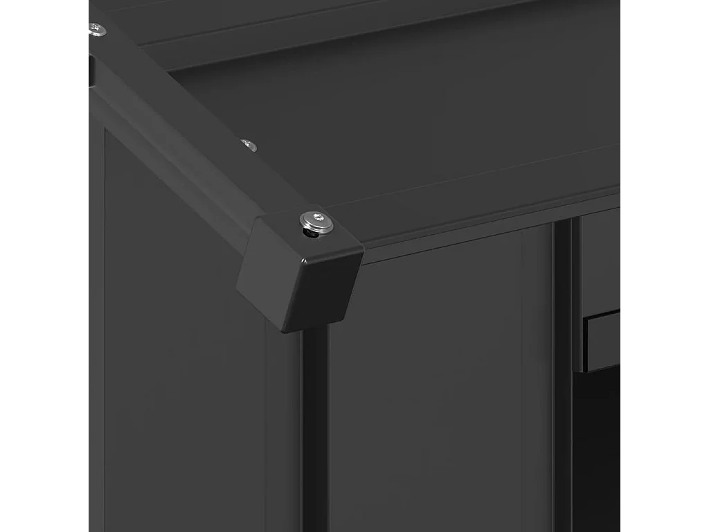 Niche pour chien avec toit noir 85x107x81 cm acier galvanisé