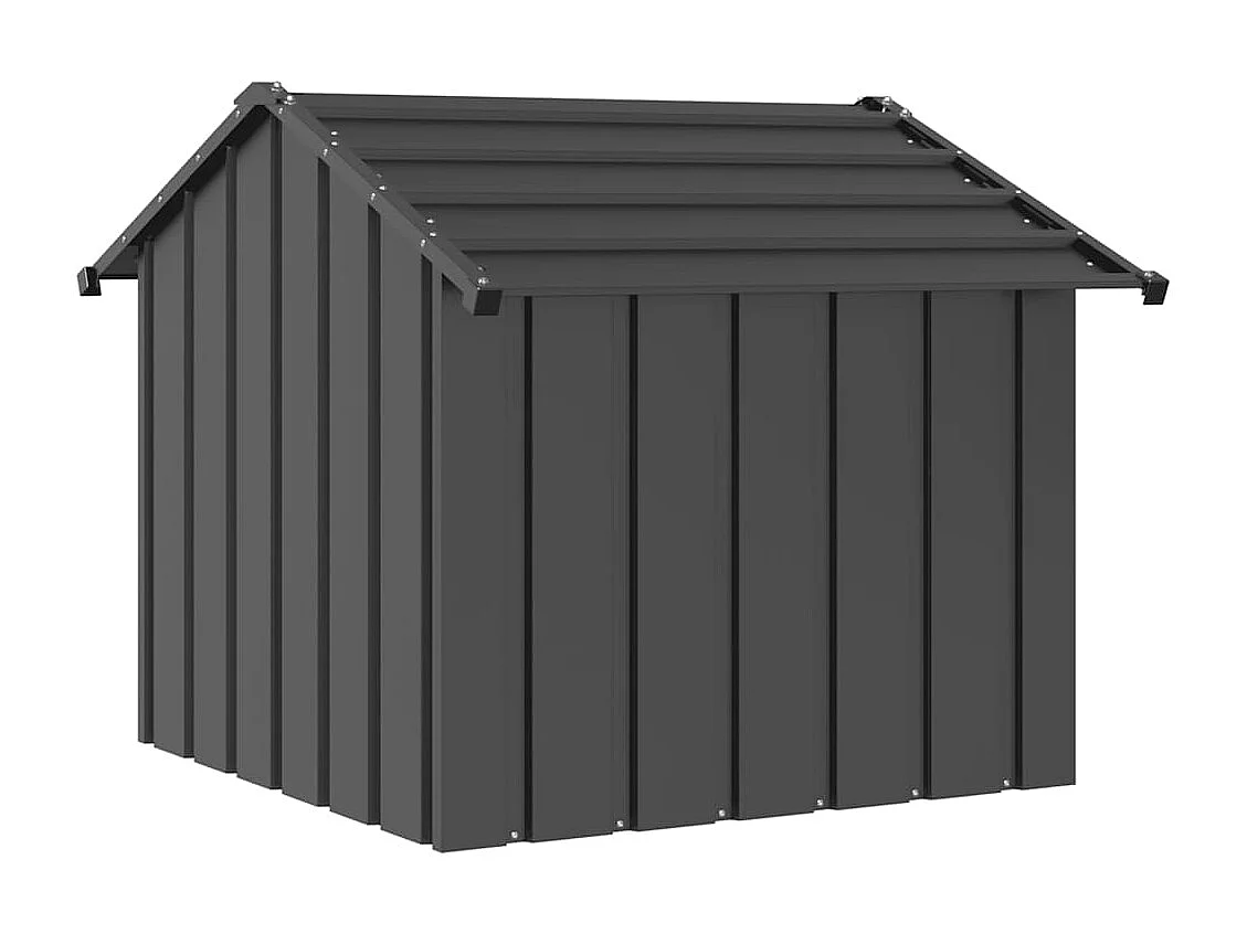Niche pour chien avec toit noir 85x107x81 cm acier galvanisé