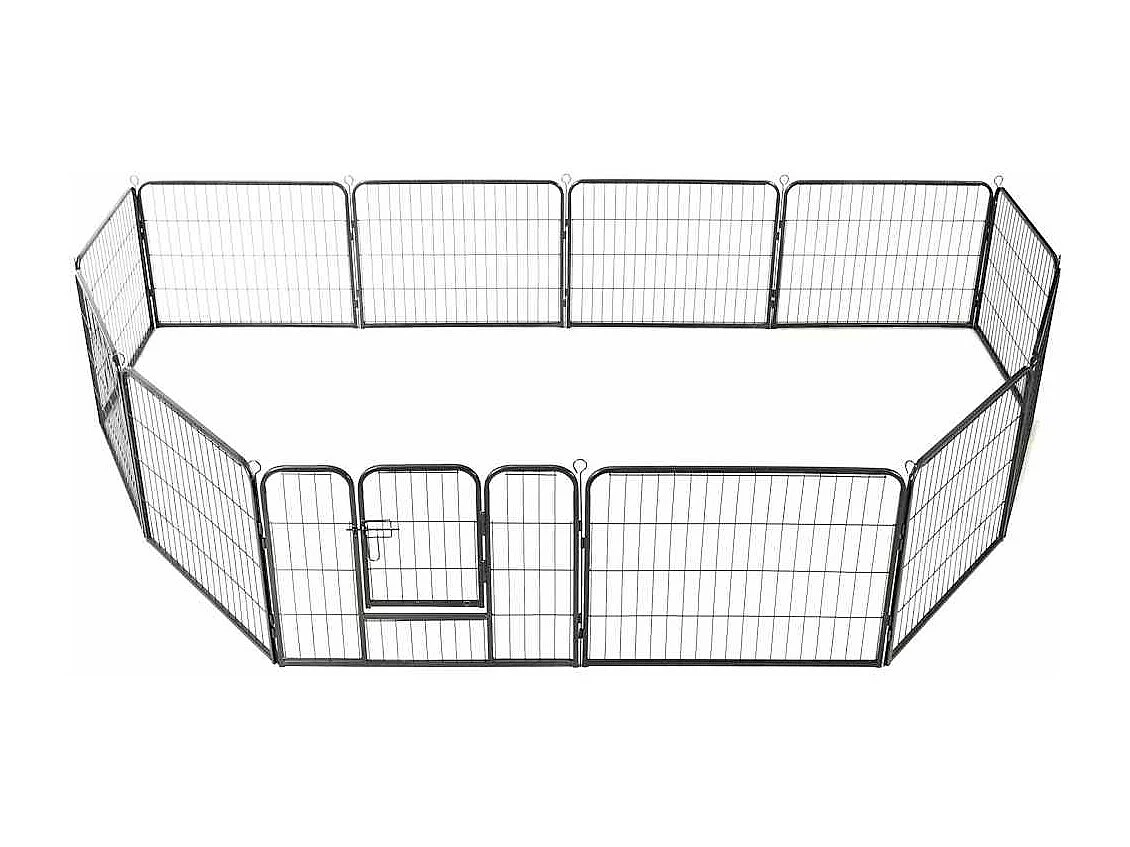 Parc pour chiens 12 panneaux Acier 80 x 60 cm Noir