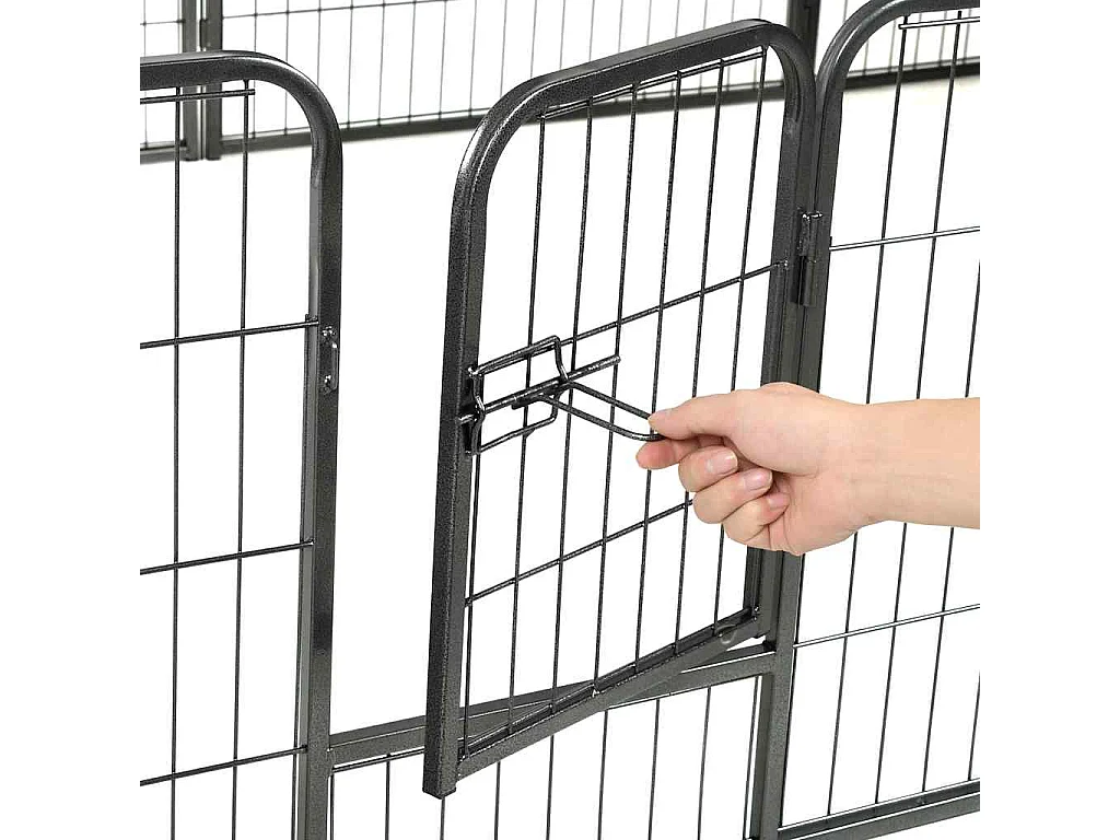 Parc pour chiens 12 panneaux Acier 80 x 60 cm Noir