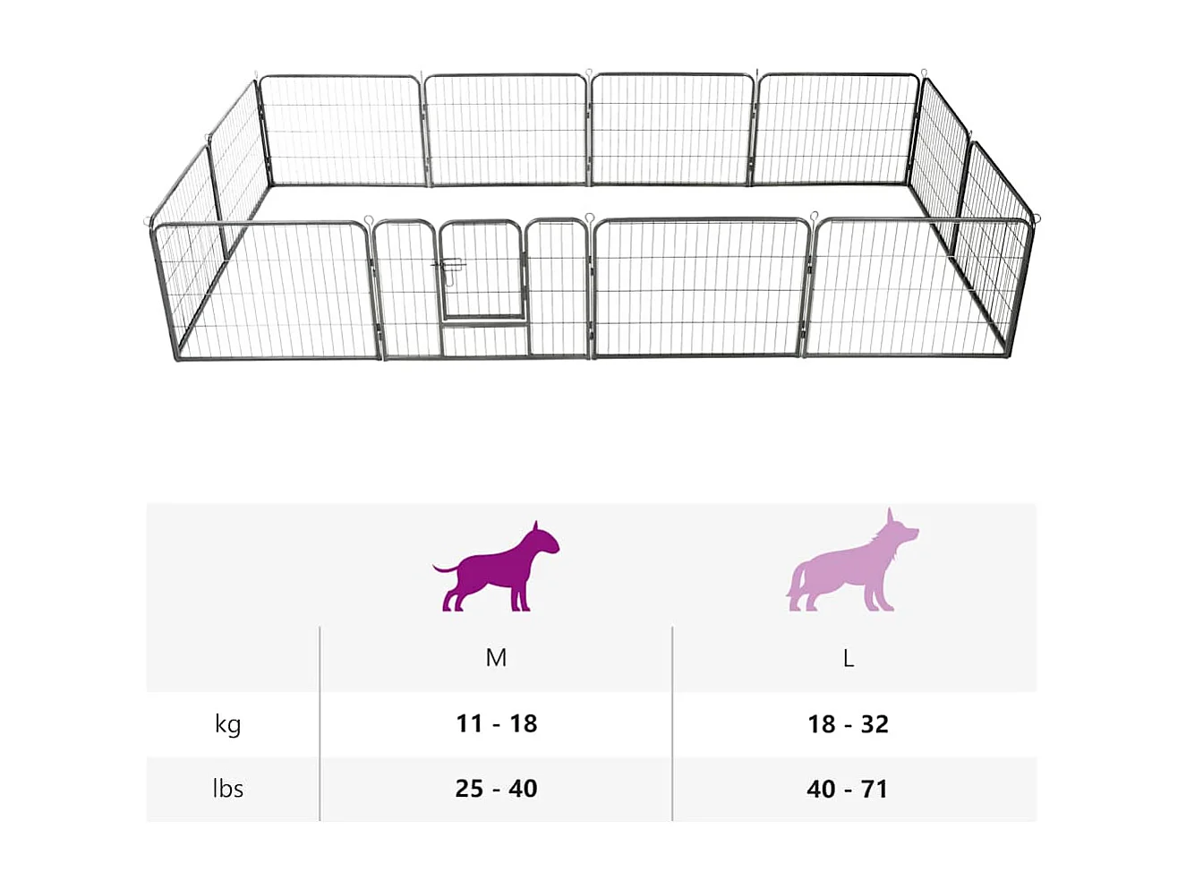 Parc pour chiens 12 panneaux Acier 80 x 60 cm Noir