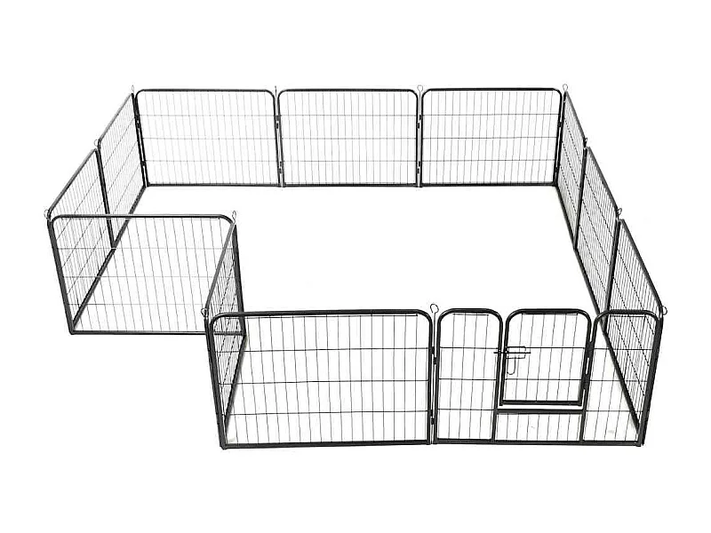 Parc pour chiens 12 panneaux Acier 80 x 60 cm Noir