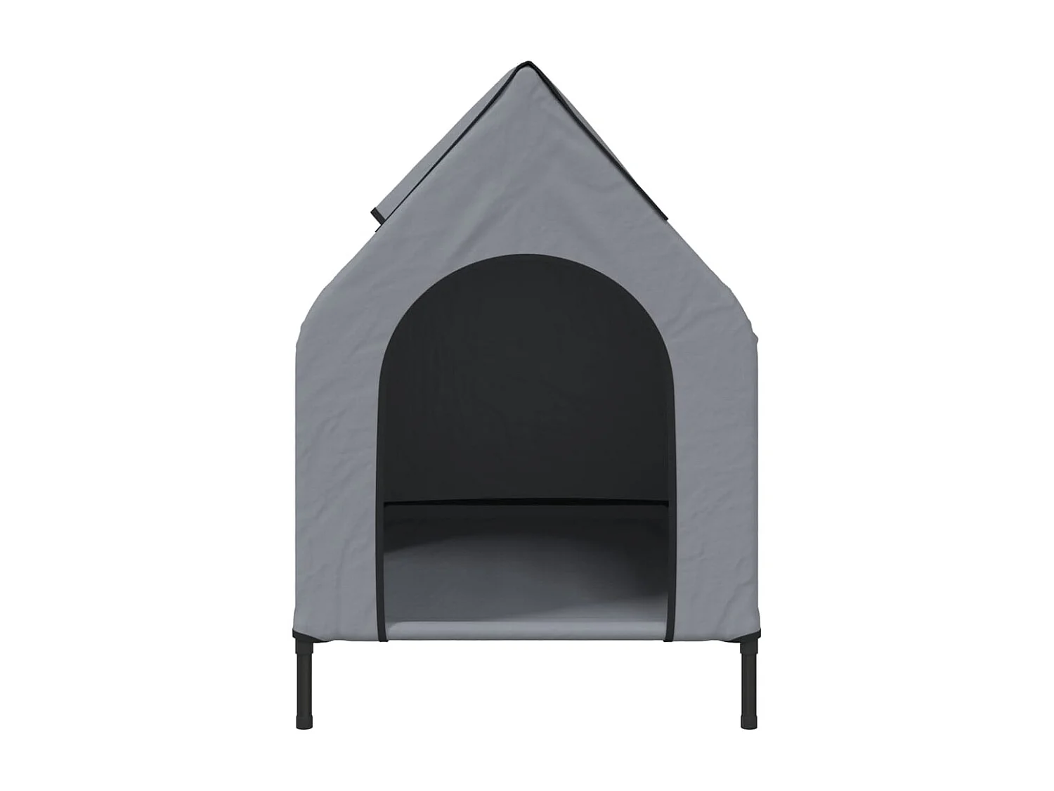 Casa para perros tela Oxford y acero gris claro