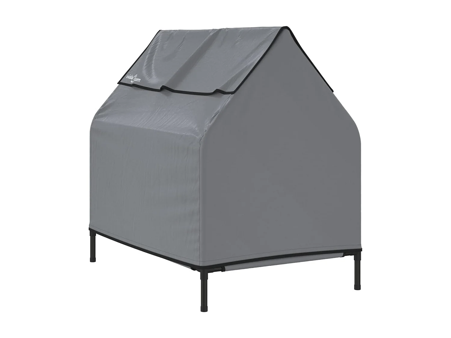 Niche pour chien gris clair tissu oxford et acier