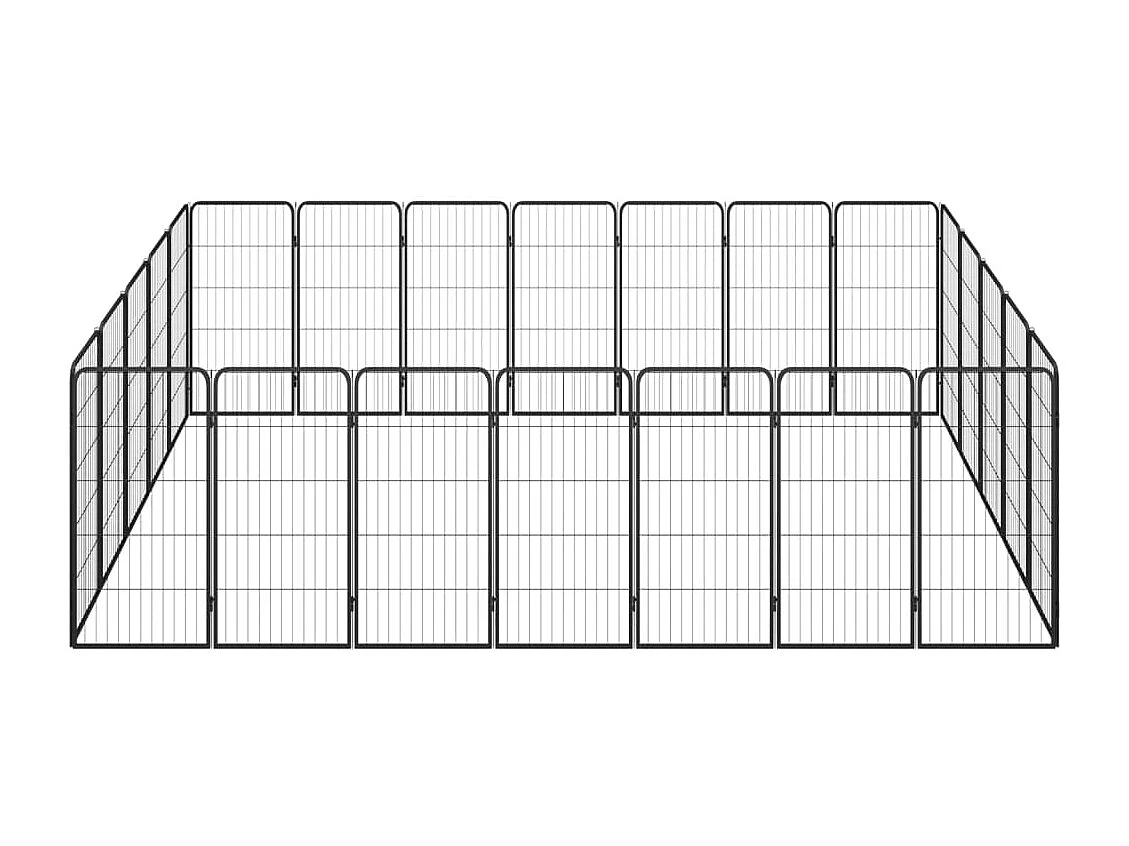 Parc pour chien 24 panneaux Noir 50x100cm Acier enduit de poudre