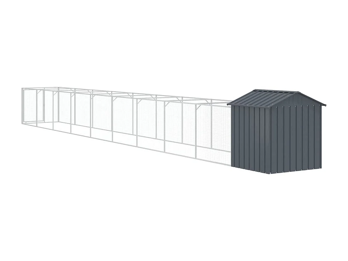 Niche pour chien avec toit anthracite acier galvanisé