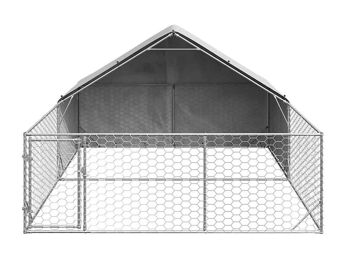 Niche d'extérieur pour chien enclos 4x3x1,9 m acier galvanisé