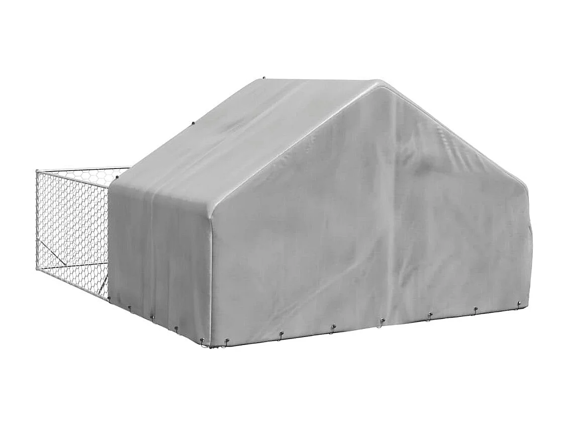 Niche d'extérieur pour chien enclos 4x3x1,9 m acier galvanisé