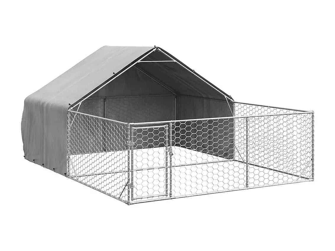 Niche d'extérieur pour chien enclos 4x3x1,9 m acier galvanisé