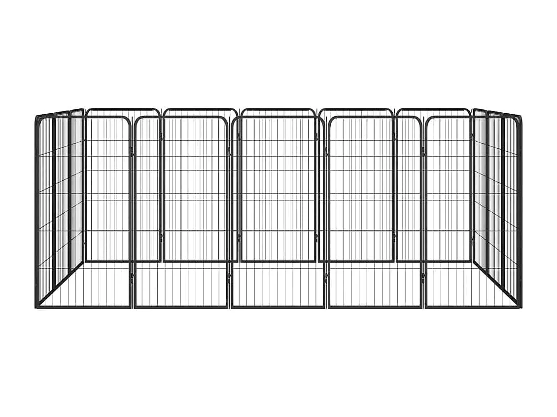 Parc pour chien 16 panneaux Noir 50x100cm Acier enduit de poudre