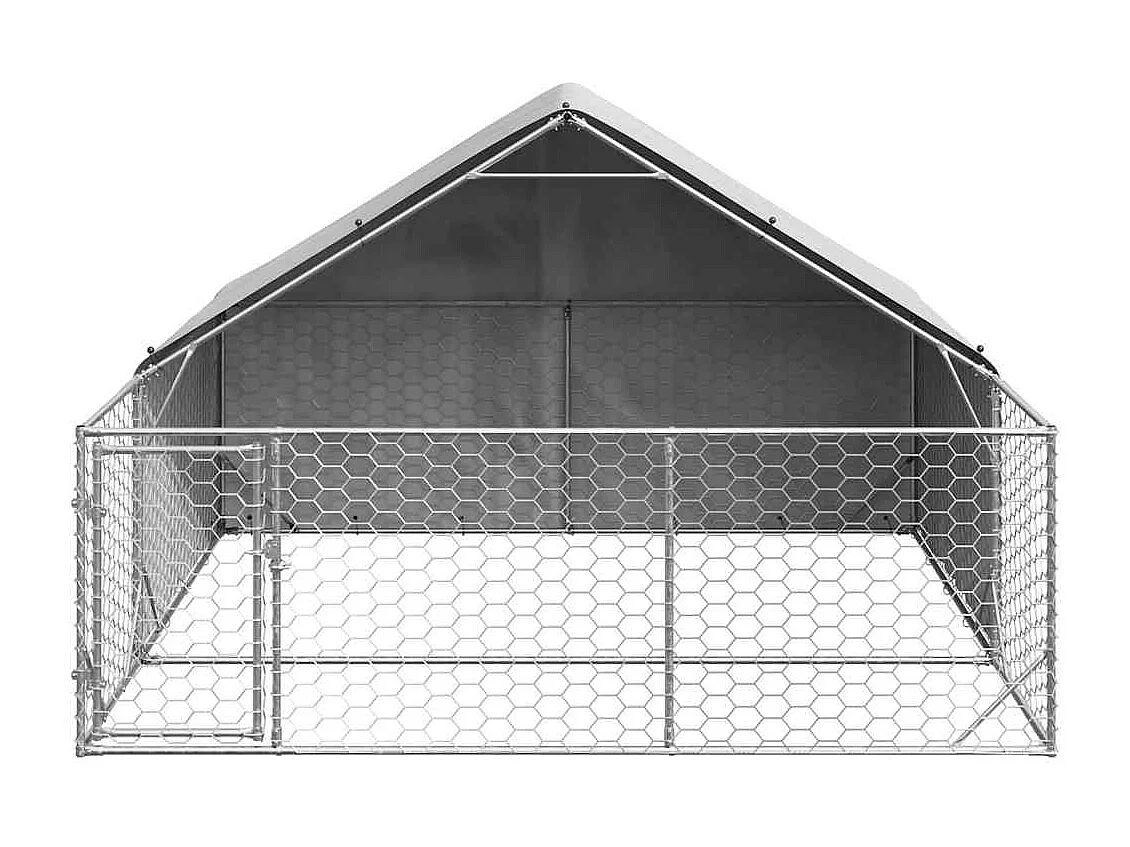 Niche d'extérieur pour chien enclos 3x3x1,9 m acier galvanisé