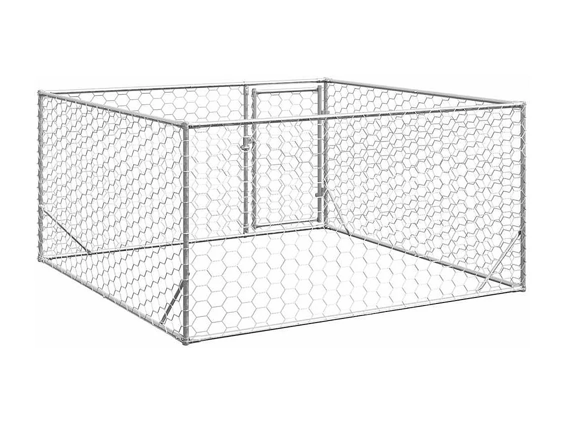 Niche d'extérieur pour chien avec porte, 2 x 2 x 1 m, acier galvanisé