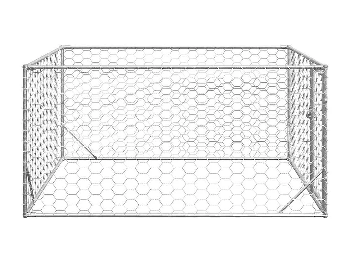 Niche d'extérieur pour chien avec porte, 2 x 2 x 1 m, acier galvanisé