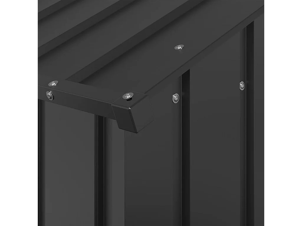 Caseta para perros con techo acero galvanizado 114x202x101 cm