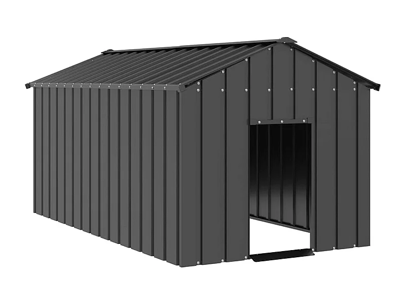 Niche pour chien avec toit noir 114x202x101 cm acier galvanisé