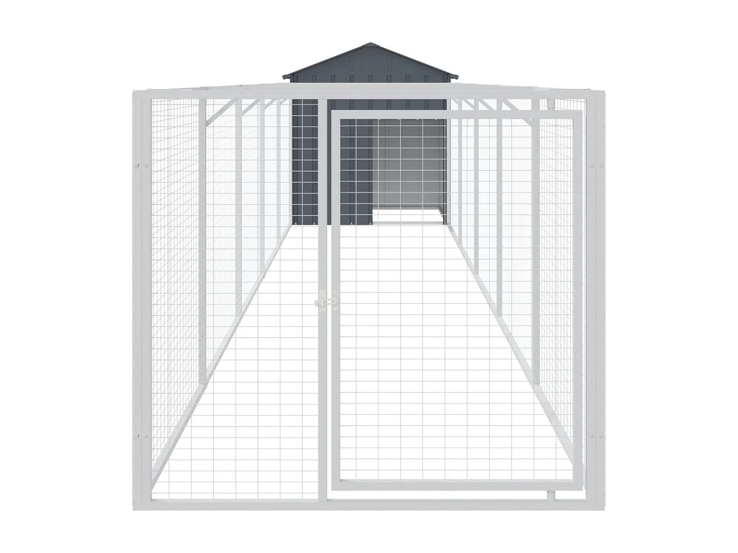 Niche pour chien avec toit anthracite acier galvanisé