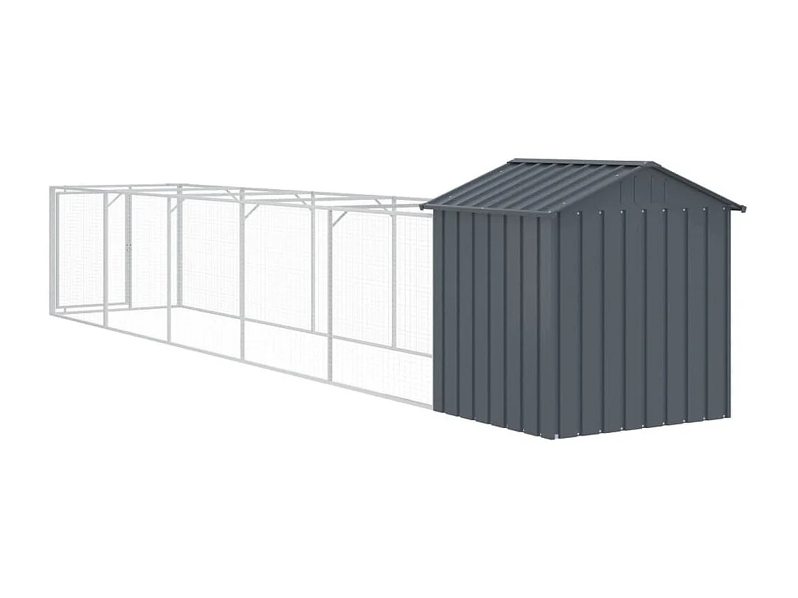 Niche pour chien avec toit anthracite acier galvanisé