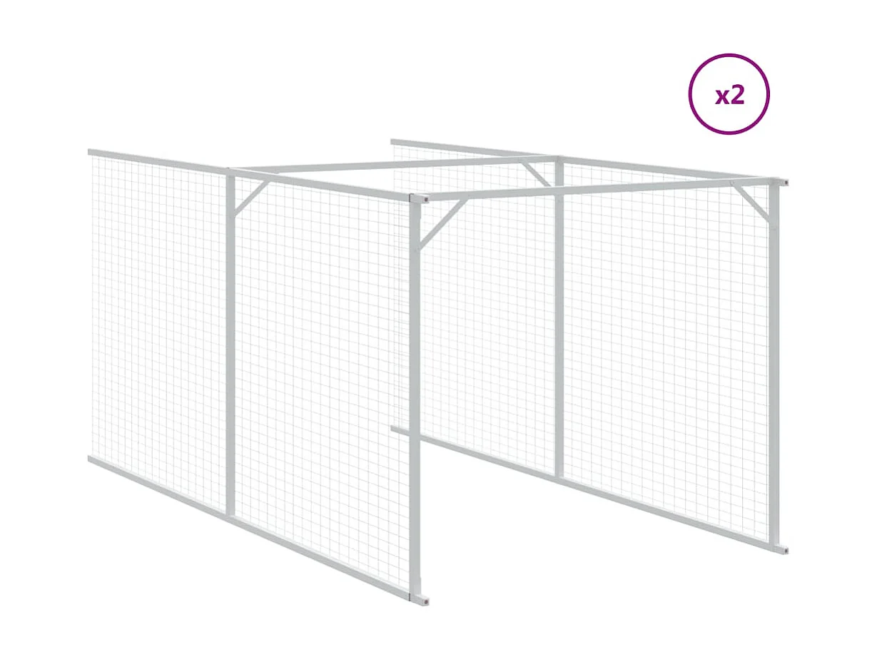 Niche pour chien avec toit anthracite acier galvanisé